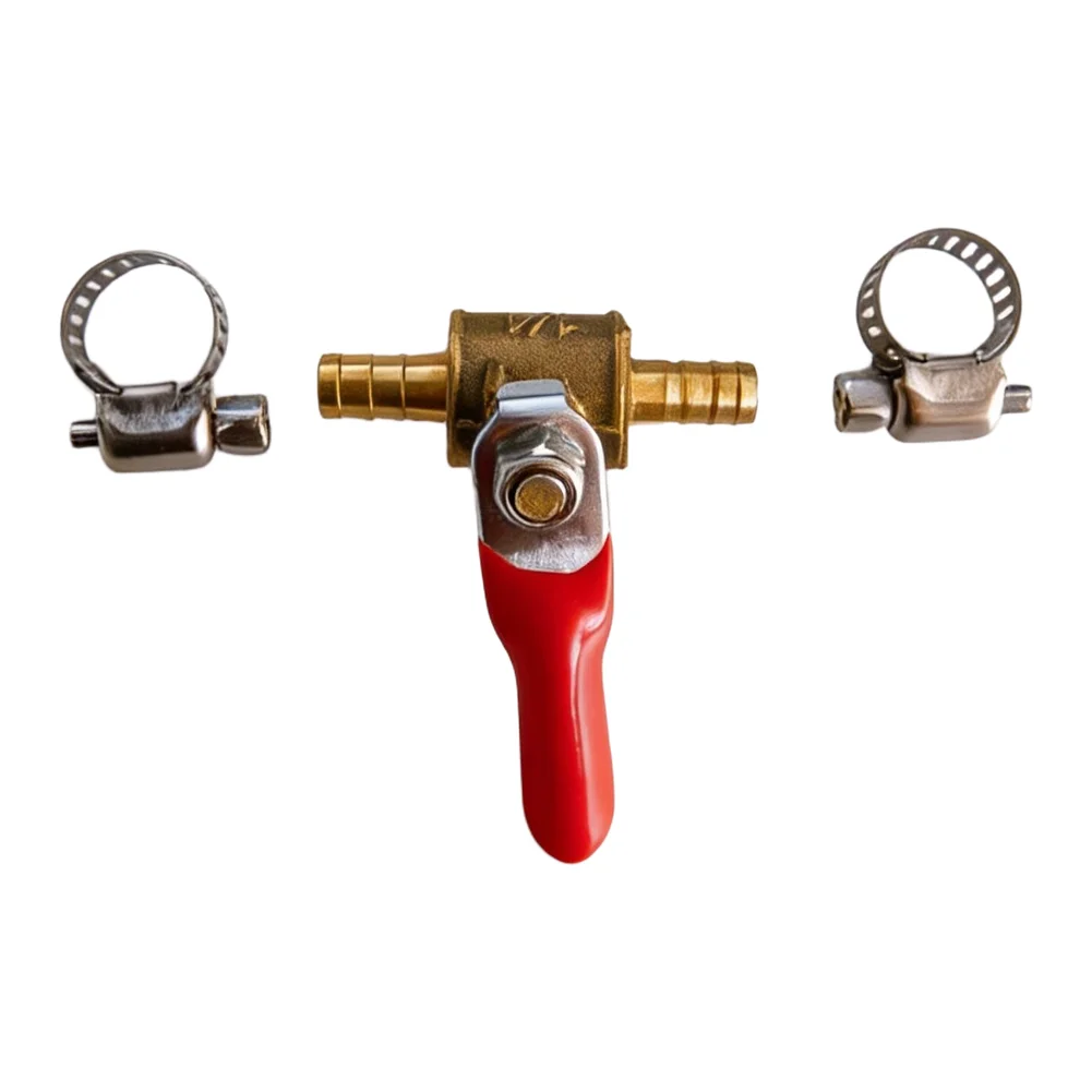 Air Driven Brass Ball Valve for Workshop and Manufacturing Applications with Compatibility Common Tubing Sizes