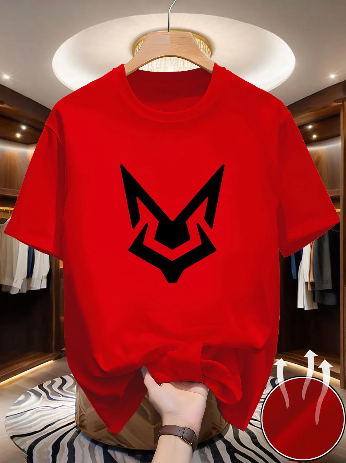 Single men's round-neck short-sleeved T-shirt - Cool, wrinkle-resistant, smooth, comfortable and cool, fashionable and stylish,