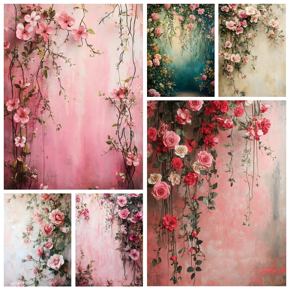 Abstract Floral Background Photography Spring Flower Baby Shower Girl Boy Birthday Wedding Photo Backdrop Wall Decor Studio