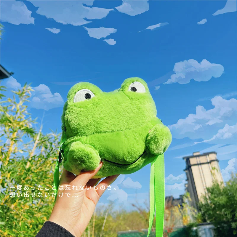 

Cute Frog Soft Plush Backpack Plush Toys Kids Single Shoulder Bag Cute Plush Toy Gift Cute Bag Children's Zero Wallet Crossbody