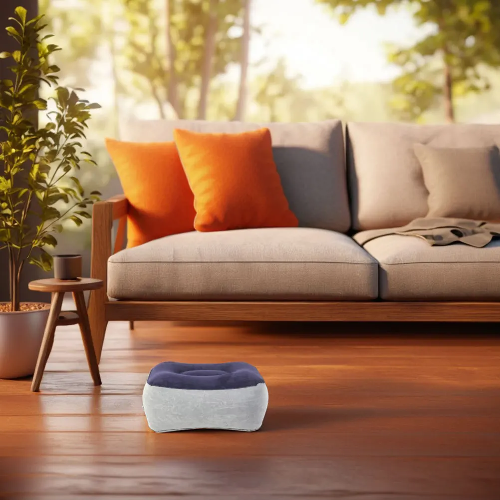 2 шт. надувная подушка для ног, высокопрофильная флокированная ПВХ, легко чистится, удобная для путешествий, для автомобиля, самолета, на открытом воздухе