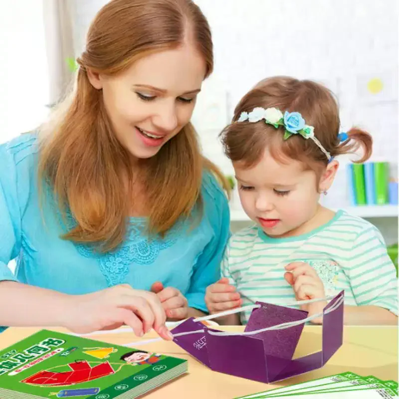 1 Set Montessori Educational Tracing Workbook Spatial Thinking Training DIY Math Learning Book 3D Geometry Quiet Book For Kids