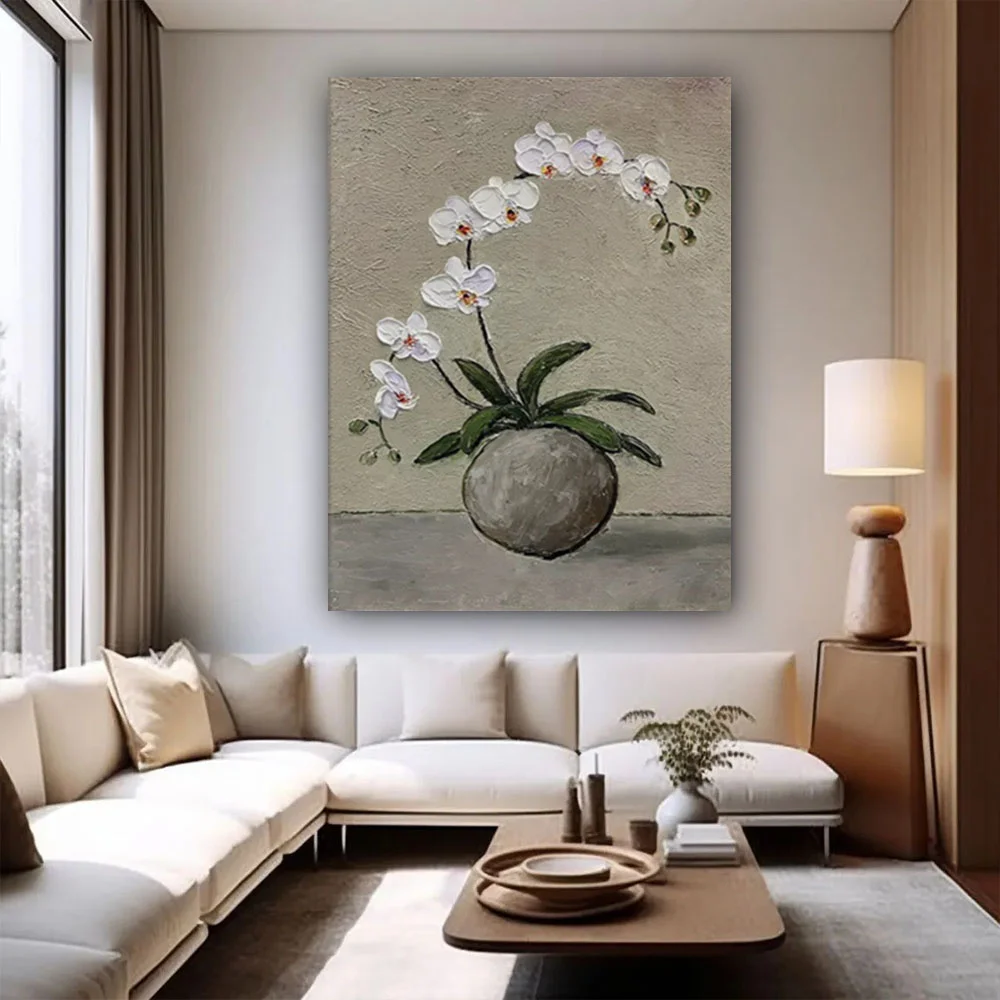 

100% hand drawn orchid abstract oil painting original wall painting home living room decoration paint interior aesthetics