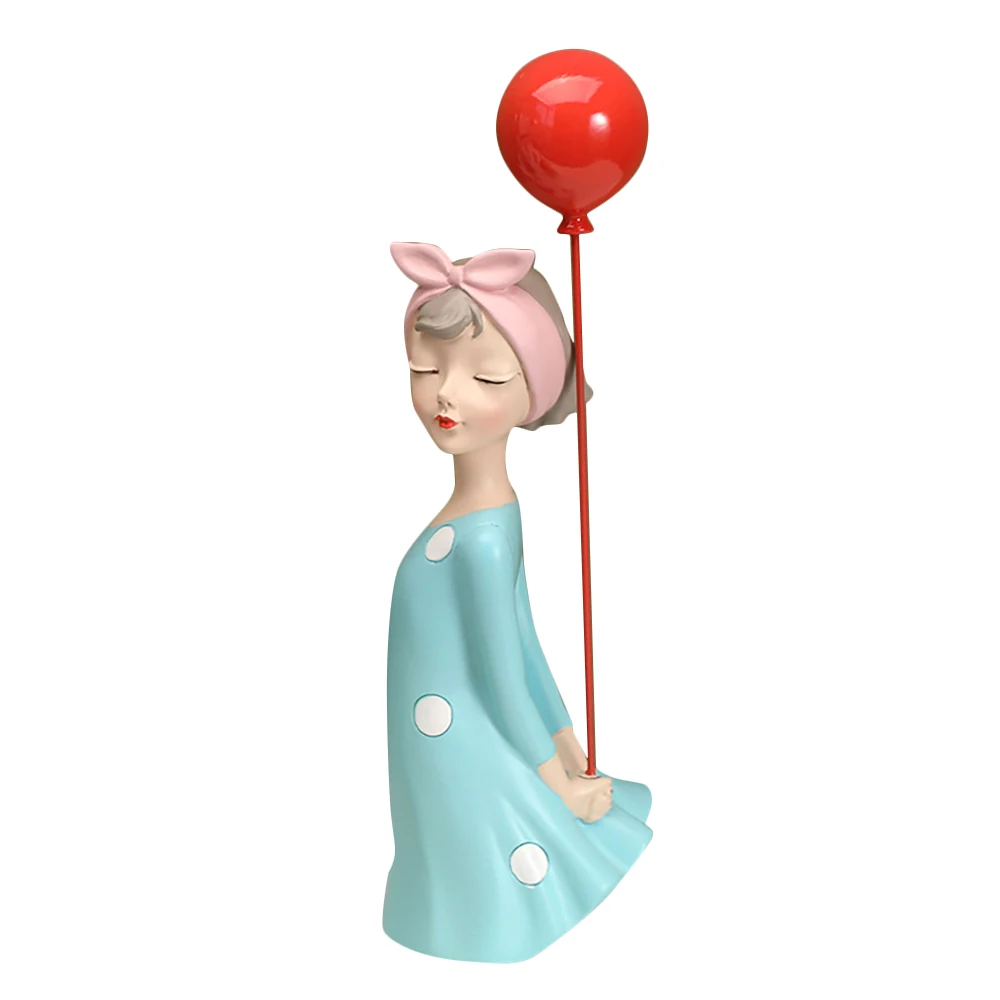 A76I-1Pcs Resin Balloon Girl Sculpture Ornament Living Room Crafts Home Decoration Accessories Wedding Gift