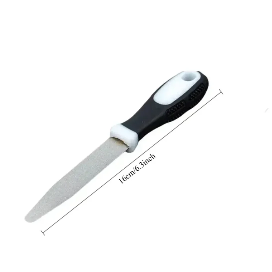 Diamond sharpening stone with one stone and two birds, double-sided flat and curved design, easy to grip handle Knife Sharpener