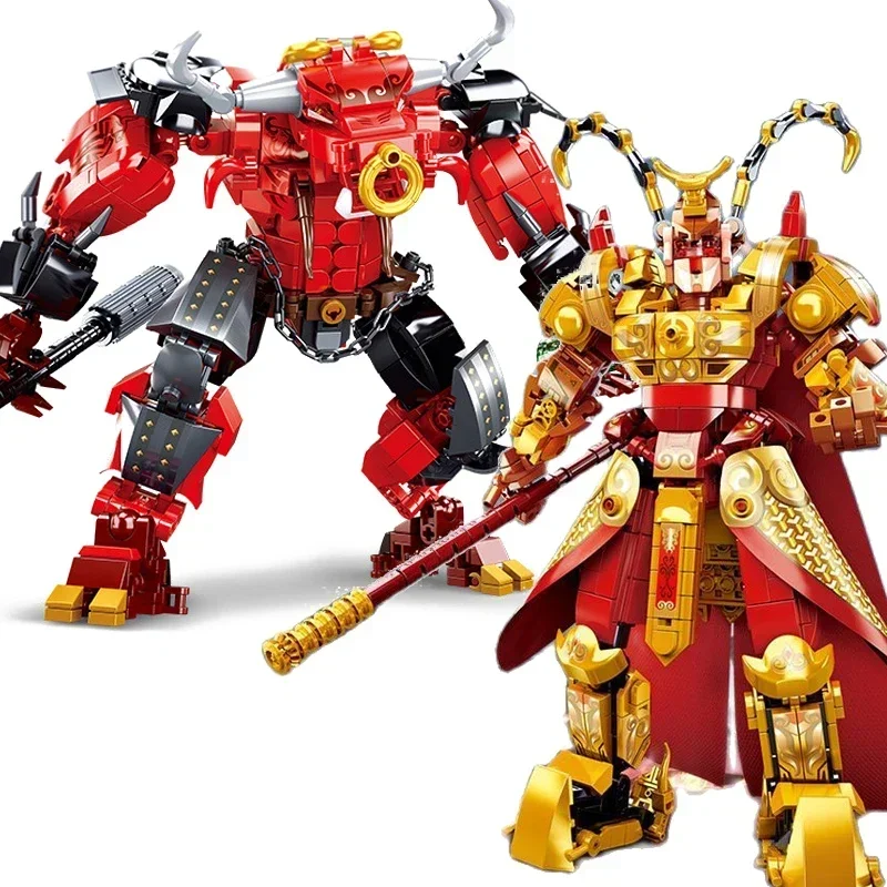 Wukong Building Blocks Monkey King Mecha Great Sage Equal To Heaven Golden Hoop Stick Figure Model Brick Kids Toys Birthday Gift