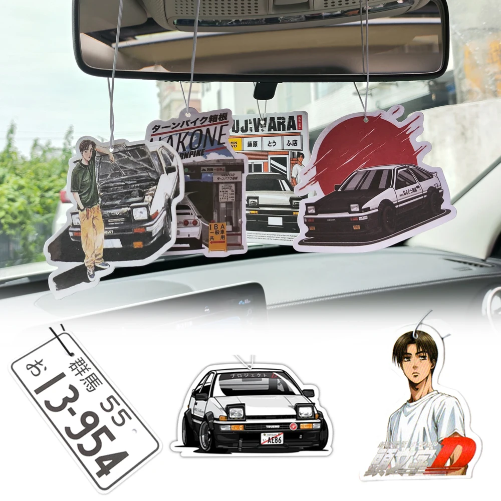 Initial D Air Freshener JDM Car Perfume Hanging Car Rear Diffuser Interior Auto Fragrance Accessories AE86 Fujiwara tofu Shop