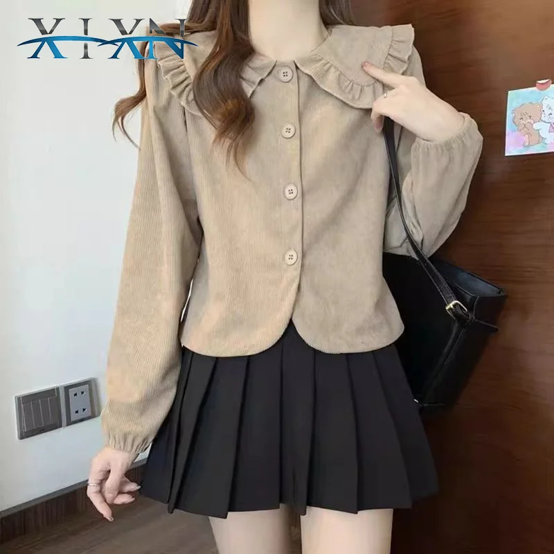 

Long Sleeve Shirts Womens Satin Gradient Slim Fit O Neck Elegant Feminine Red Spring Office Daily Outfit Fashionable Trendy