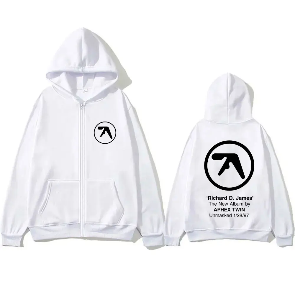 

Aphex Twin Graphic Zipper Hoodie Richard D James Album Zip Up Jacket Men Women Clothing Casual Hoodies Unisex Fashion Streetwear