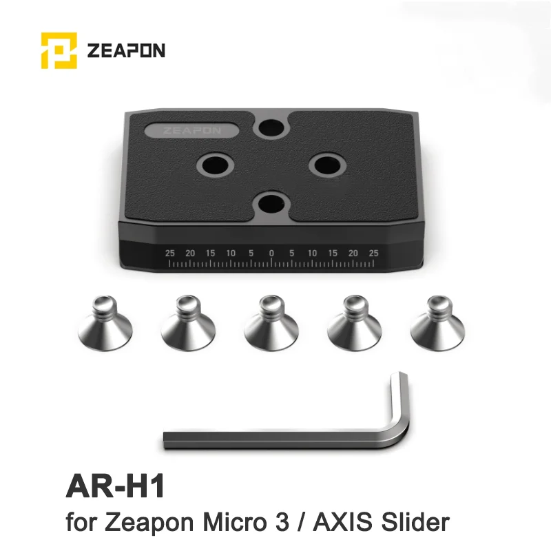 Zeapon AR-H1 Slider Manfortto Standard Quick Release Plate for Micro 3 AXIS Slider rail with Scale Ruler Mounting Adapter