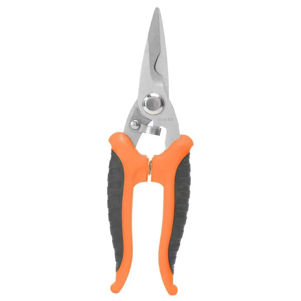 مقص كهربائي احترافي، قاطع أسلاك من الفولاذ المقاوم للصدأ مقاس 7 بوصة، شفرة مسننة، مقبض مريح