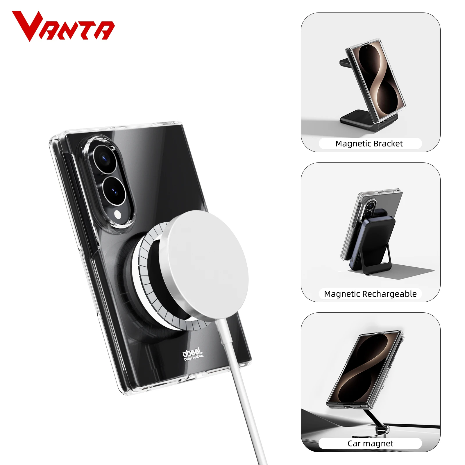 For Samsung Galaxy Z Fold 8 Magnetic Clear Case N52 Ultra Thin Transparent Non-yellowing Scratch Resistant PC Cover zfold8 wide