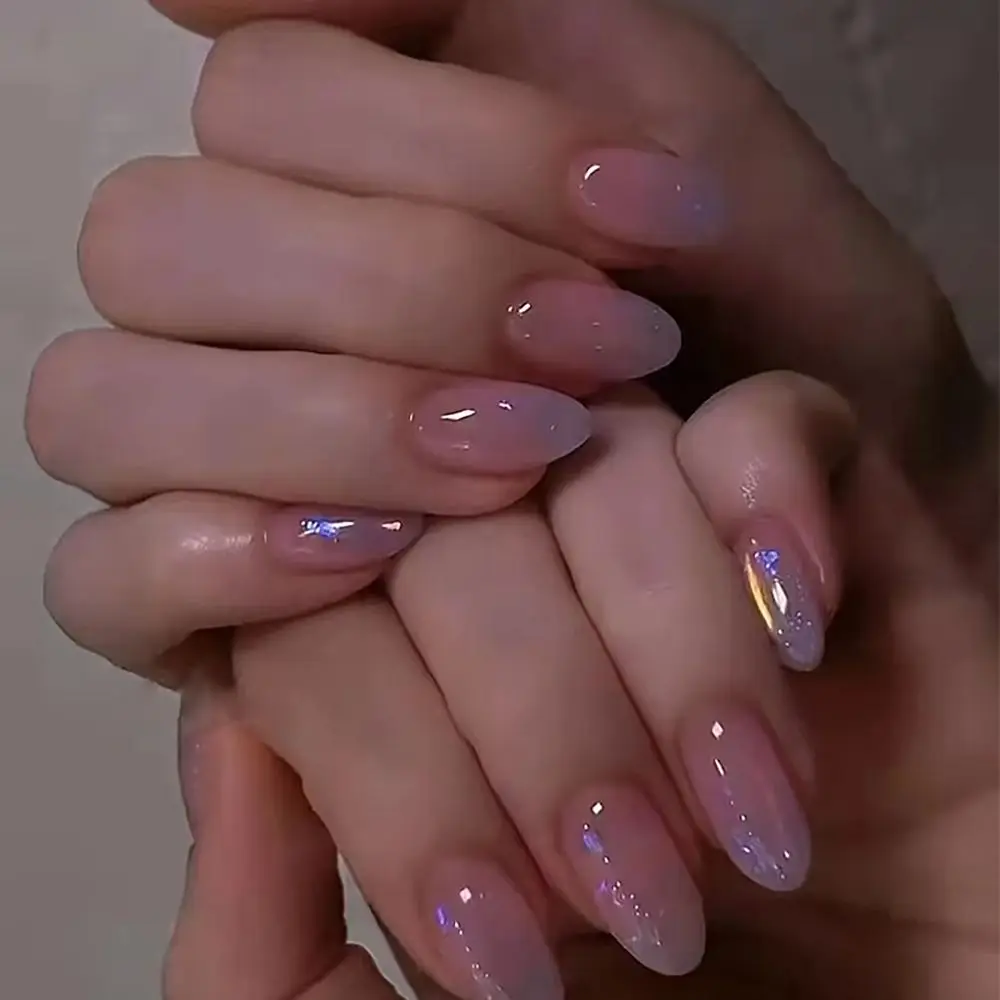 Faux Ongles Amovibles en Forme d'Yeux de Chat pour Femme et Fille, Couverture Complète, VPN, Flash, Fleur, Presse, N64.24 Pièces/Boîte