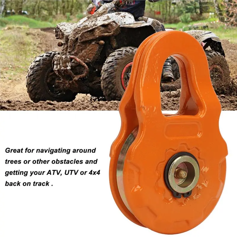 AT92-Snatch Block For Offroad Recovery 6-Ton Load Capacity Ideal Heavy Duty Pulley Suitable For Truck, Tractor, ATV, UTV
