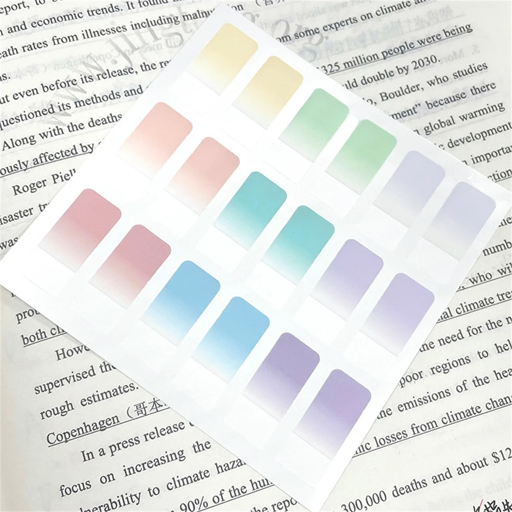 Gradient Color Pet Index Sticker Sweatproof Quick Drying Innovative Reliable School Supplies Label Stickers Durable Water Proof
