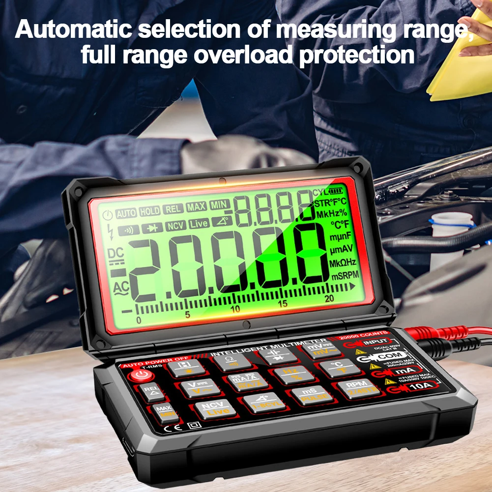 ANENG 623 Digital Auto Repair Multimeter 20000 Counts AC/DC Voltage Current Tester NCV Induction Diode Capacitance Buzzer Tester