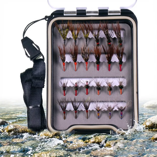 24pcs Fly Fishing Flies Kit with Waterproof Fly Box 1