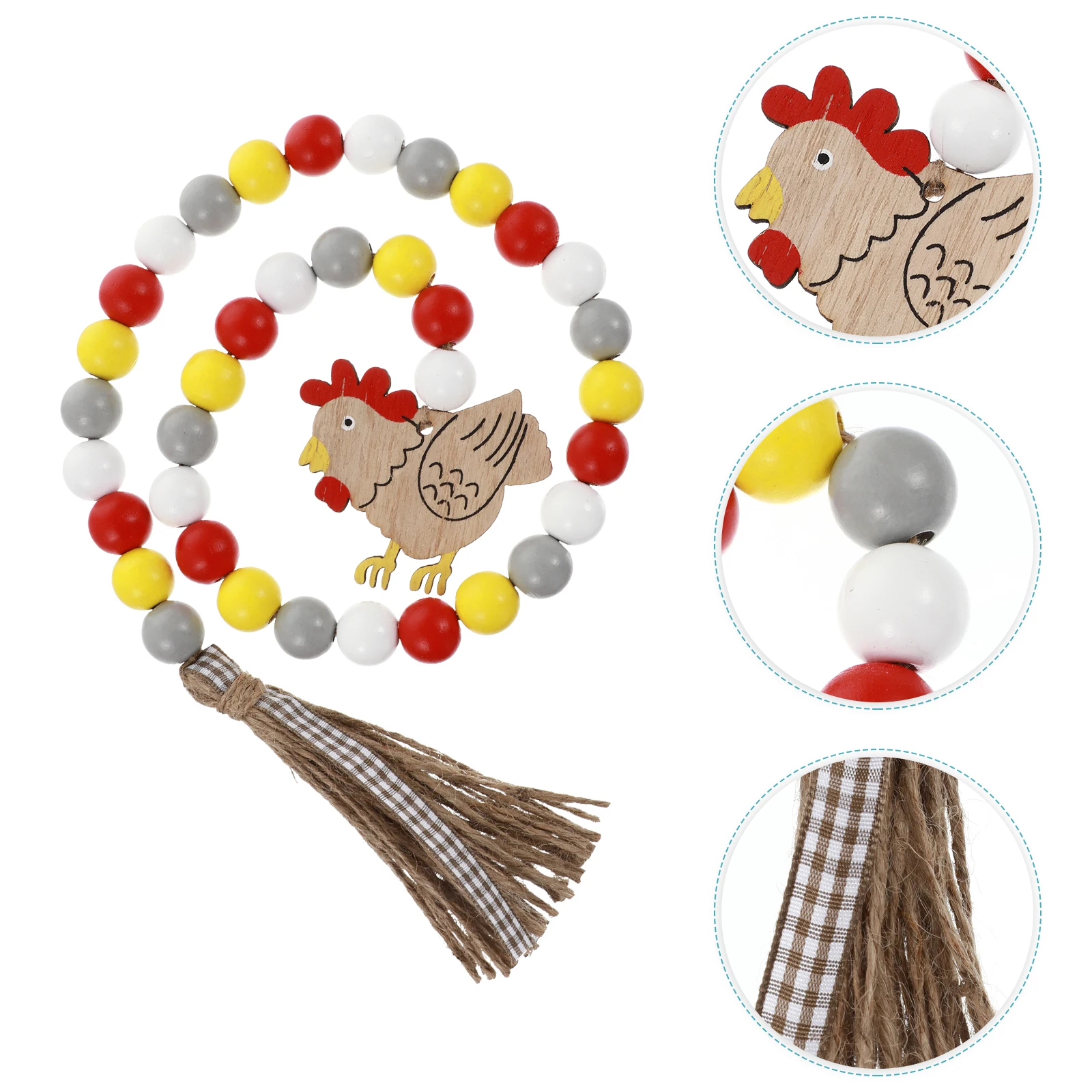 

1Pcs Easter Style Beaded Pendant Festive Wall Hanging Colorful Tassels Decorative Party Photo Prop Home Garden Creative Rustic