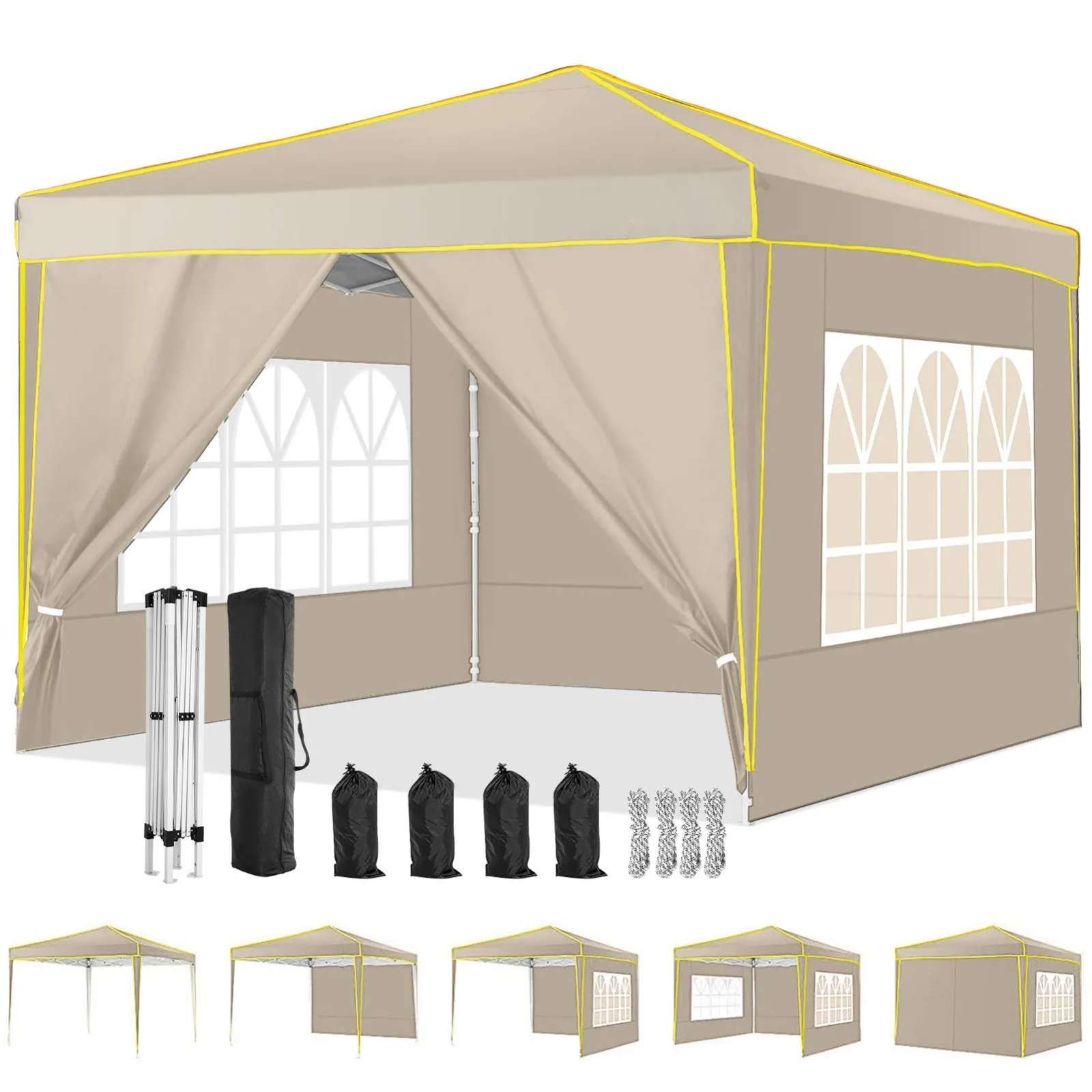 

Коммерческий складной шатер-тент 3х3 м (10x10 футов) для мероприятий, водонепроницаемый, усиленный, для тяжелых условий эксплуатации