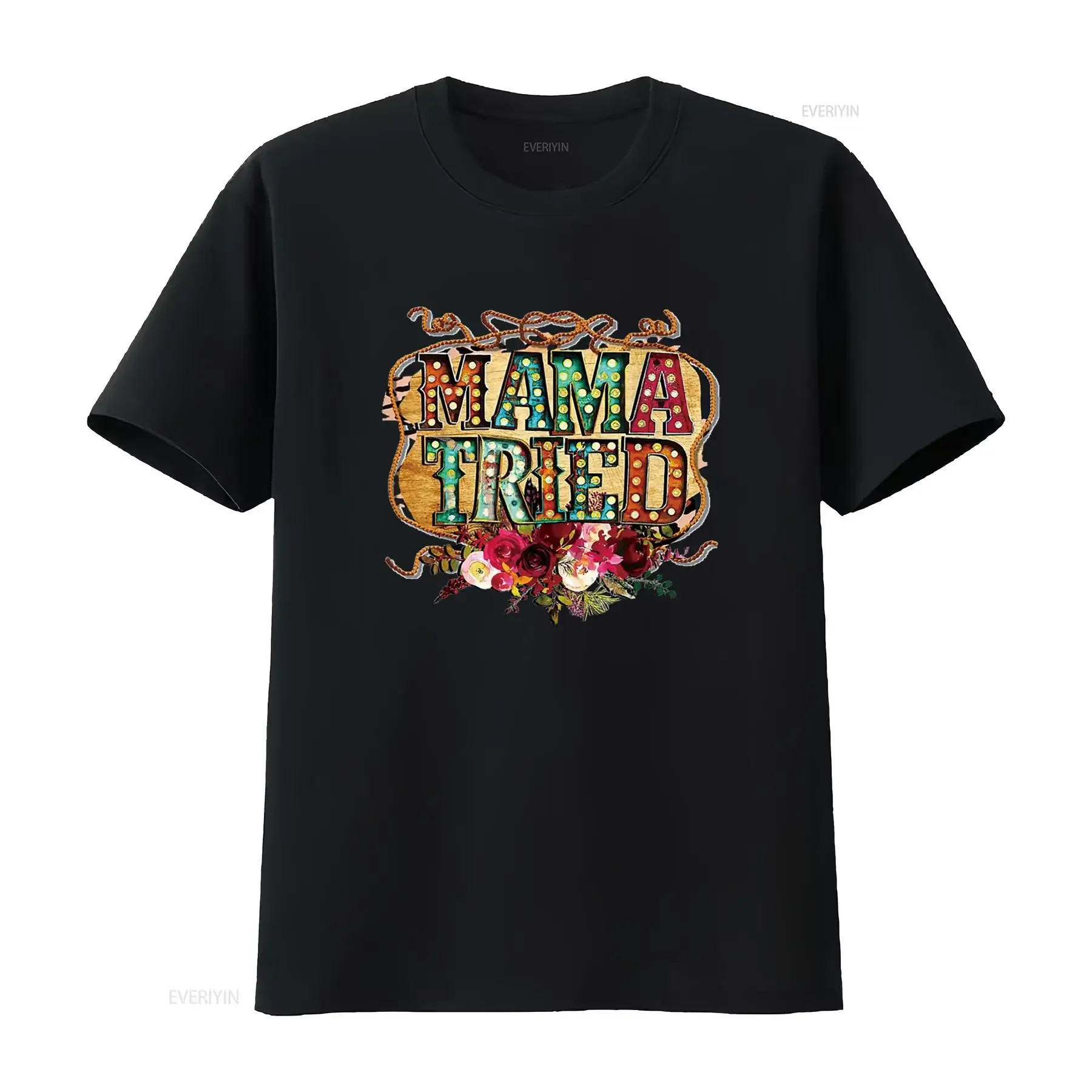 Southerns Country Life Lover Cowboys Mom Mama Tried T Shirt Black 4X Large vintage Washed Stylish Versatile homme Soft