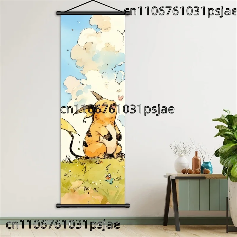 Pikachu - Centered Pokémon Scroll Prints, Vivid Prints Show Pikachu's Charm & Cuteness for Fans' Rooms, Add Warm Vibe view 4
