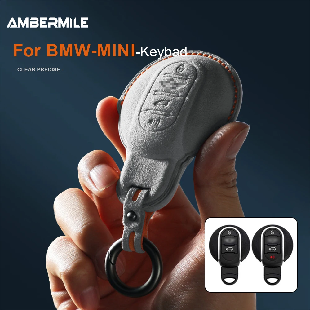Car Remote Key Case Cover Shell for BMW Mini Cooper S Clubman F54 F55 F56 F57 F60 Countryman Italy Super Suede Fob Keychain - view 3