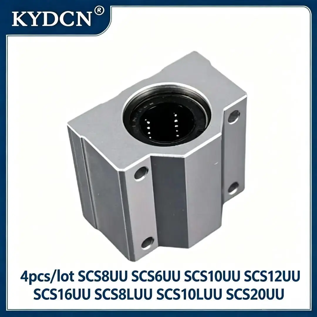4pcs/lot SCS8UU SCS6UU SCS10UU SCS12UU SCS16UU SCS8LUU SCS10LUU SCS20UU Linear Ball Bearing Block CNC Router 3D Printer Par