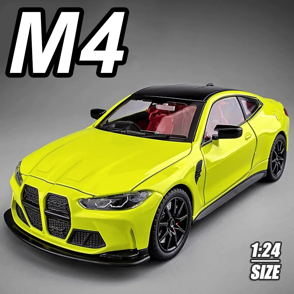 Scala 1:24 M4 XM Modello di auto in miniatura Pressofuso in lega Giocattoli con luce sonora Tirare indietro Porte di veicoli Modelli aperti Regalo per adulti per ragazzo