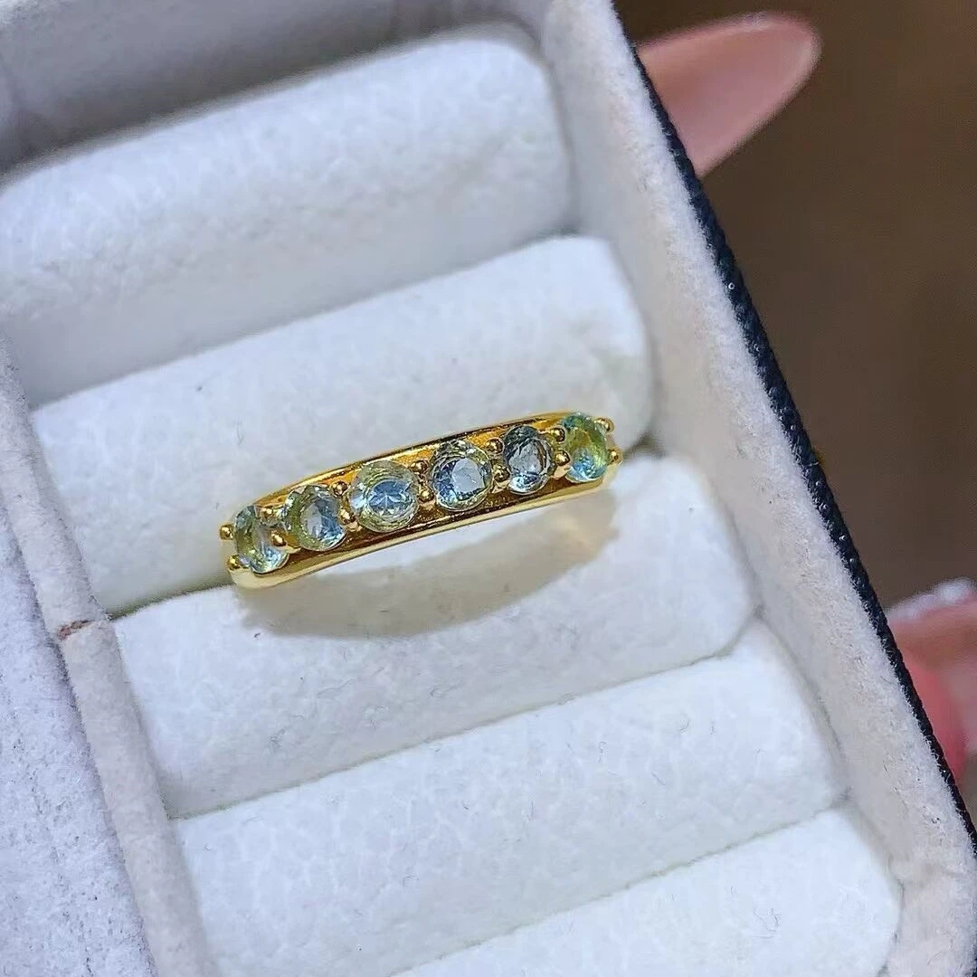 KJJEAXCMY women's exclusive Ring,perfect combination of Natural Aquamarine and S925 silver electroplating process,High Clarity