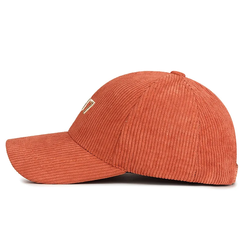 FS Luxury Corduroy Cap For Men Brand Letter Embroidery Women Baseball Hats Brown Orange Streetwear Snapback Caps Casquette Homme view 3