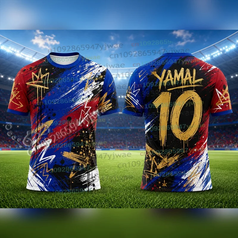 Fashion Graffiti Style Yamal No.10 Soccer Jersey Special Edition Comfortable And Breathable Plus Size Sportswear Yamal Fans Gift