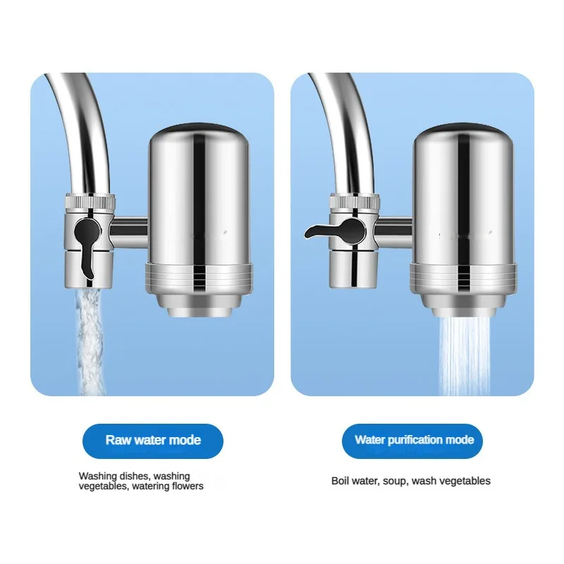 Household faucet water purifier, tap water filter 304 stainless steel faucet live stream pre-filter