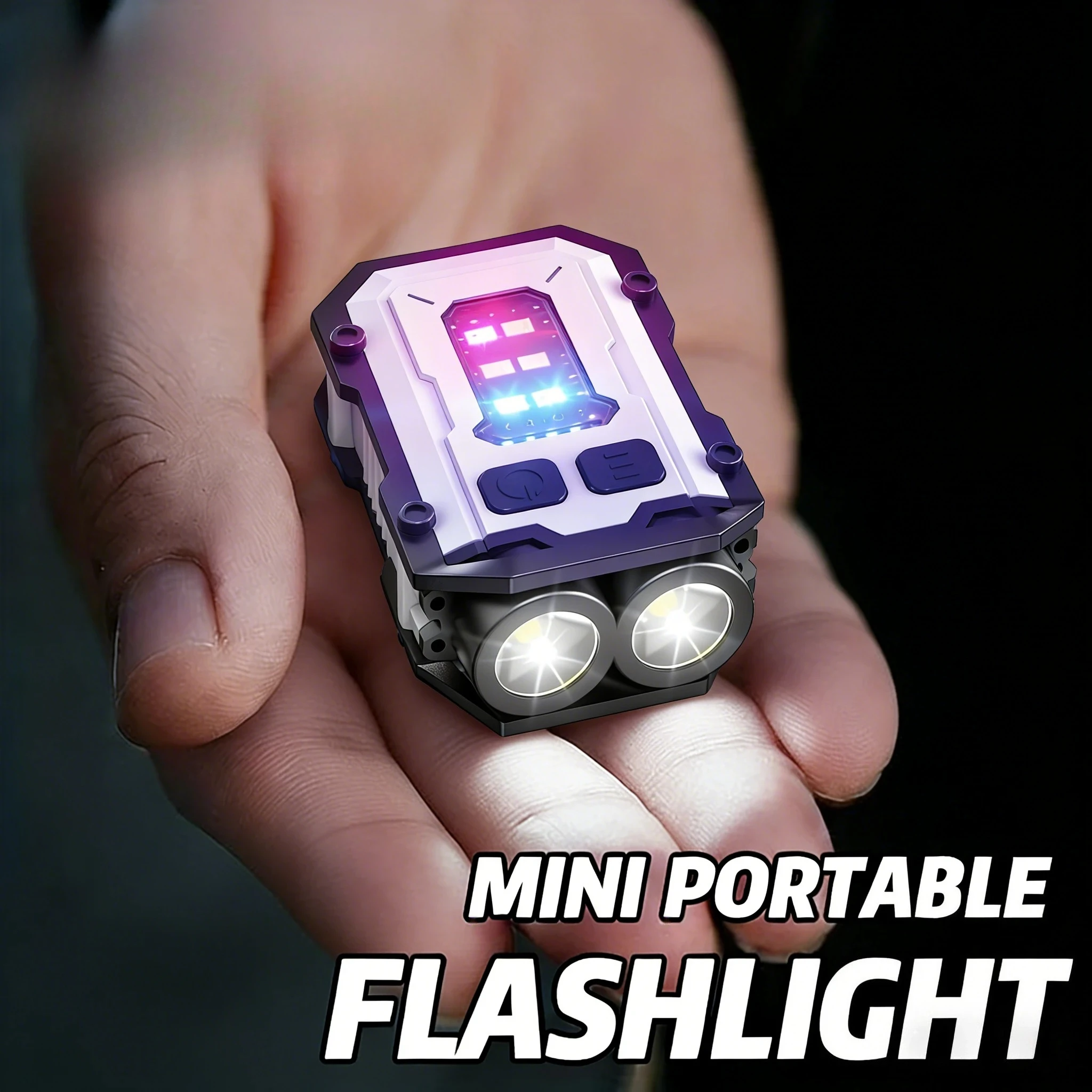 Mini COB LED Flashlight Rechargeable Portable EDC Torch USB C Pocket Lantern Flood Work Light with Clip Magnet For Emergency