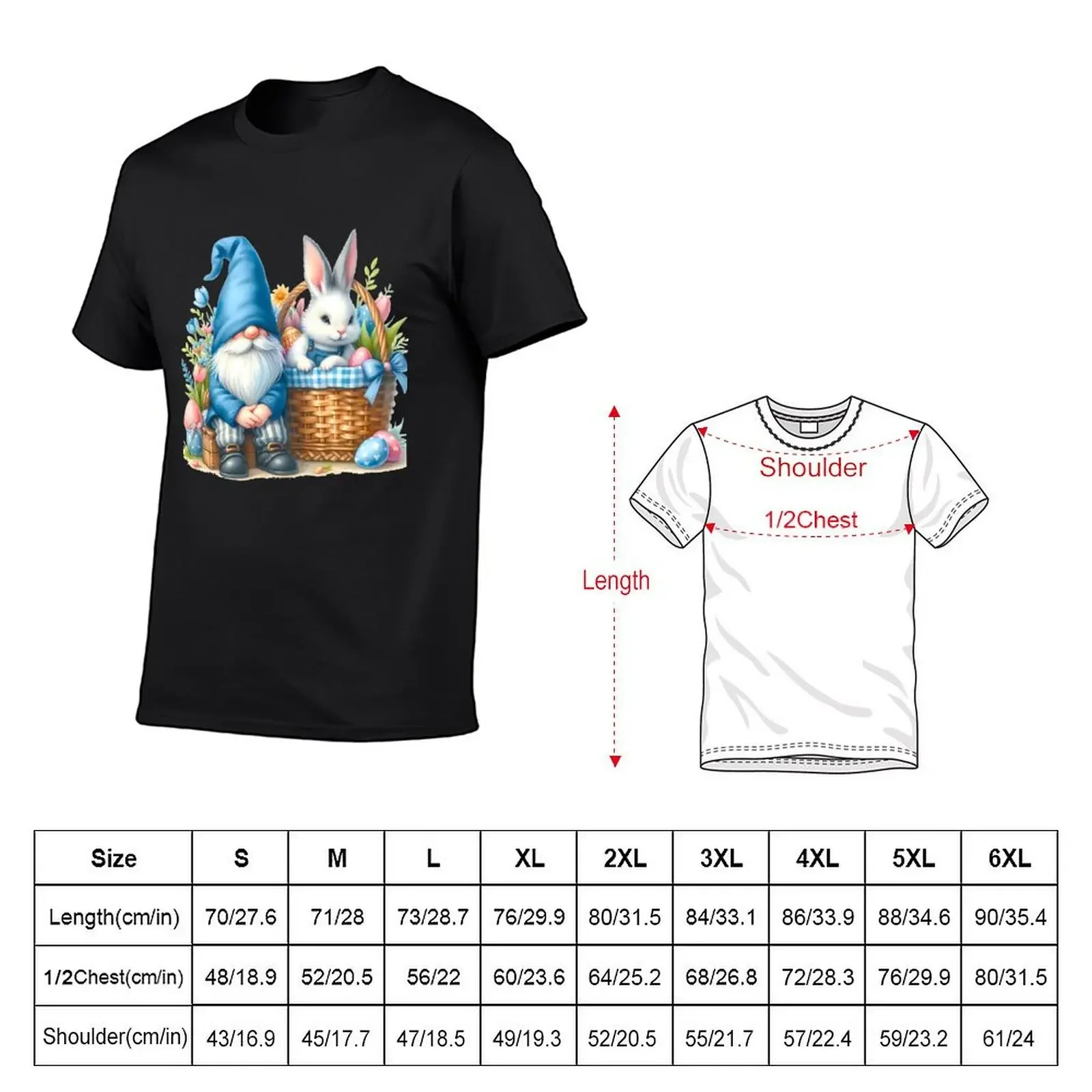 cute gnome with easter bunny T-Shirt tees summer clothes anime t shirts custom shirt clothes for men