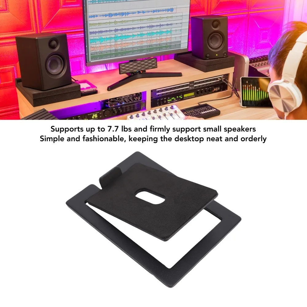 16 Degree Tilted Desktop Speaker Stand 7.7lbs Weight Capacity Reduces Resonance Speaker Riser Anti Vibration