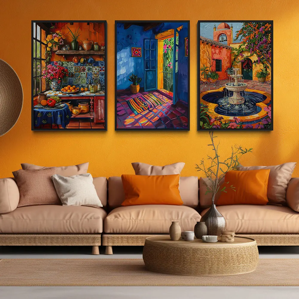 Peinture murale mexicaine sans cadre, cuisine mexicaine colorée, maison et jardin, toile, affiche d'art, impression, décoration, sans cadre, 1 pièce