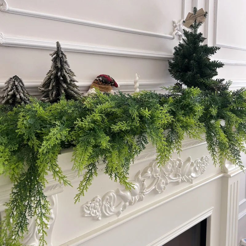 180 cm künstlicher Kiefernbaum, hängende Pflanzen, gefälschte Weihnachtsranken, Kunststoff-Wandpflanze, Rattan für Zuhause, Weihnachten, Hochzeit, Dekoration – Detail 2