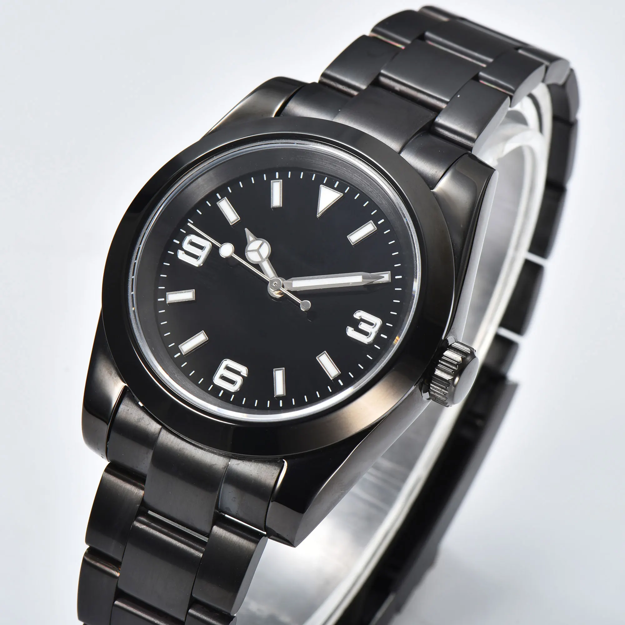 Reloj mecánico automático para hombre, pulsera de lujo con carcasa de acero inoxidable, cristal de zafiro, estilo minimalista, NH35, 39MM