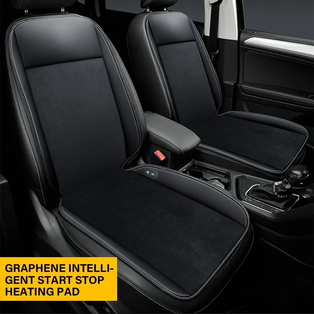 12V24V Graphene Heated Car Seat Cushion Fast Heating Winter Electric Heating Pad Auto Seat Warmer For Office Universal Car