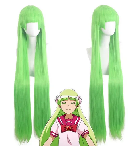 Anime Welcome To Demon School Iruma-kun Valac Clara Iruma Suzuki Cosplay Wig Halloween Green 100cm Long Straight Synthetic Hair