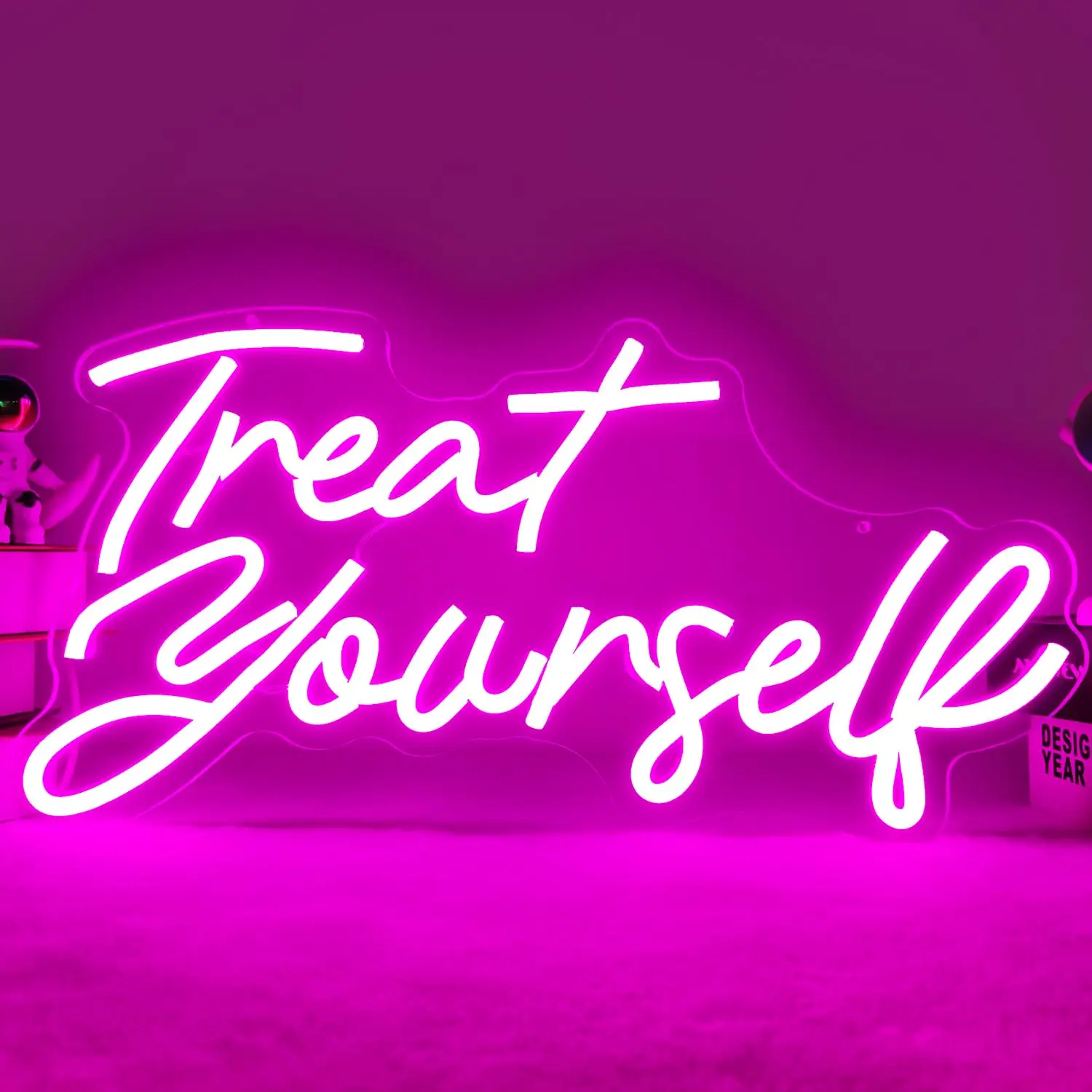 

Treat Yourself Letter Neon Light Wall Hanging LED Neon Private Party Bar Club Room Shop Cool Personality Wall Decoration Neon
