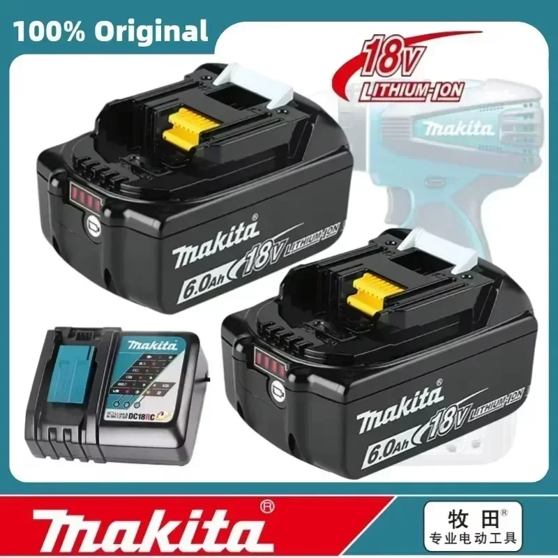 DDF487 Makita Original 18V 6.0Ah 5.0Ah Power Tool Battery DGA404 DTW700 DTD1173 BL1860BL1850 Lithium ion Battery Replacement