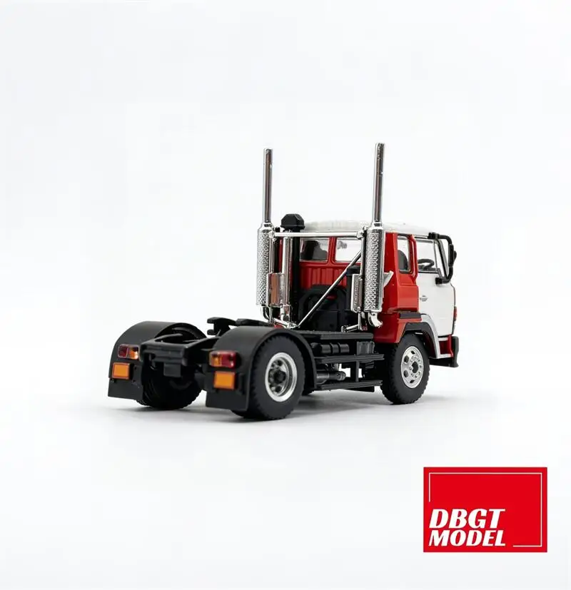 DBGT 1:64 Hino Super Dolphin Tractor RedWhite Special Edition / NEO Full metal trailer plate Diecast Model Car