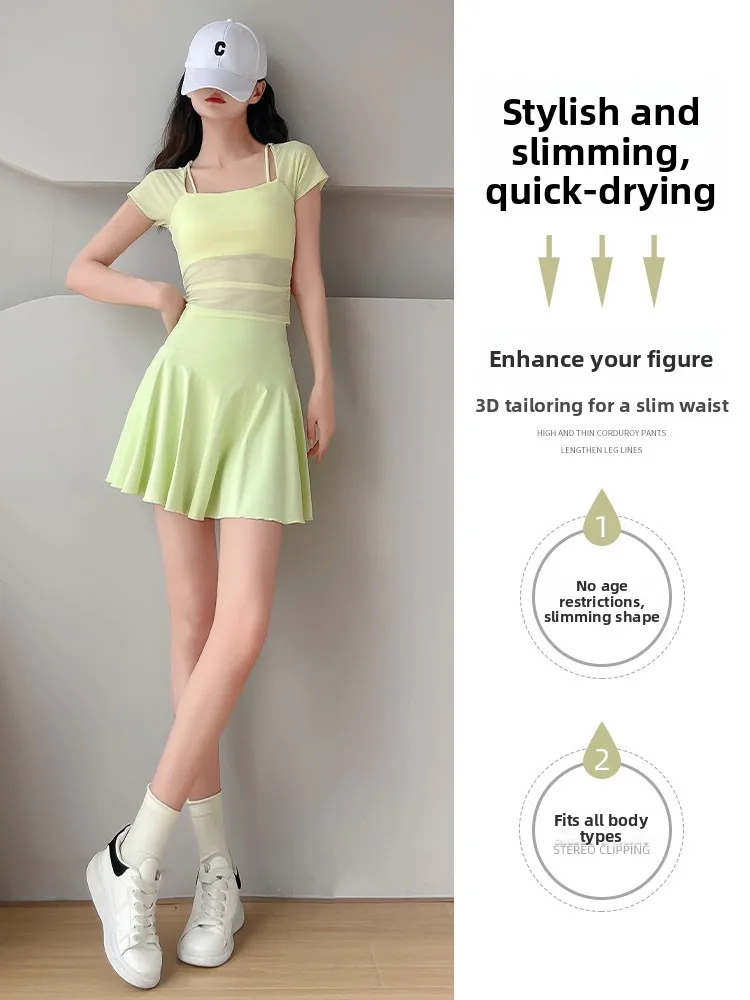 Profional Badminton orm Set sportivo da tennis estivo da donna Abbigliamento fitn Sexy Me ort Sve Gonna rosa da corsa