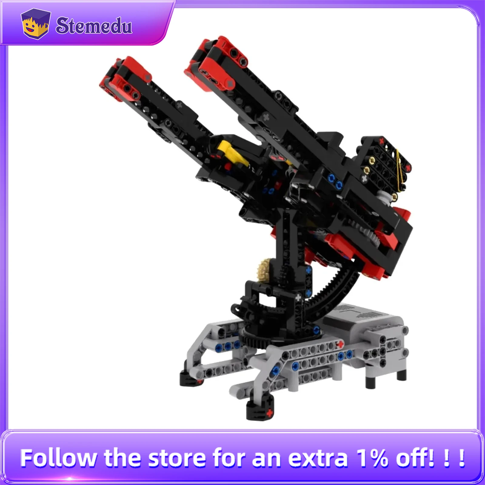 

MOC креативный набор электрических строительных блоков-механический пистолет против самолета, модель робота STEM, развивающие игрушки, подарок для детей