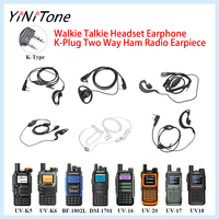 YiNiTone TK Plug PTT MIC G-Shape/Covert Acoustic Tube Radio Headest for Baofeng UV-5R BF-888S Quansheng UV-5Rplus/K58/K6 TYT