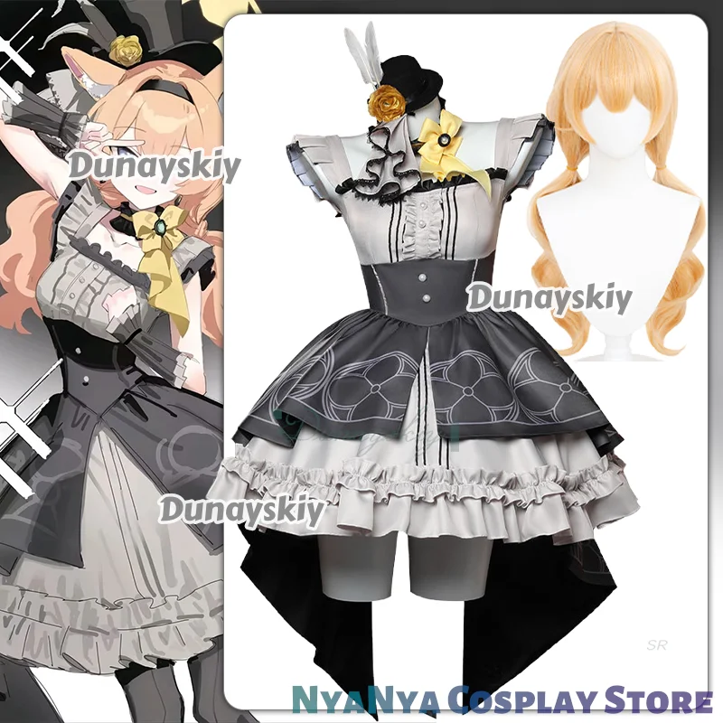 

Iochi Mari Косплей 코스 Luar Парик Лолита Платье Ушной Наряд Костюм Игра Синий Архив Хэллоуин Вечеринка Униформа Для Женщин Одежда Для Девочек