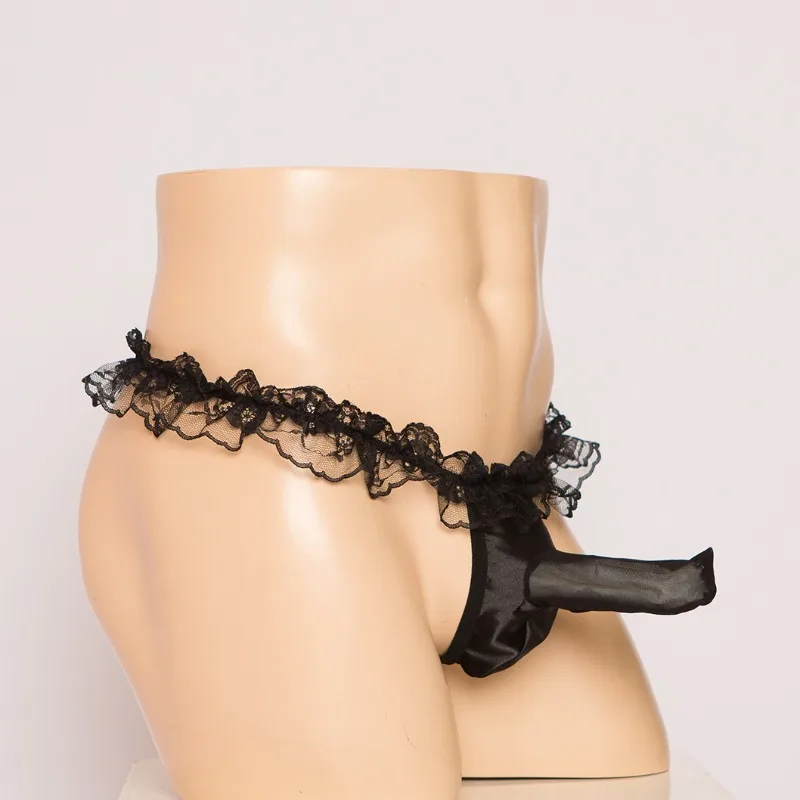 بقماش شفاف الفيل الأنف الملابس الداخلية سيسي الحقيبة سراويل مثير كروسدرسرز الملابس الداخلية الساتان البسيطة T-الظهر ثونغ g-سلسلة السروال #1