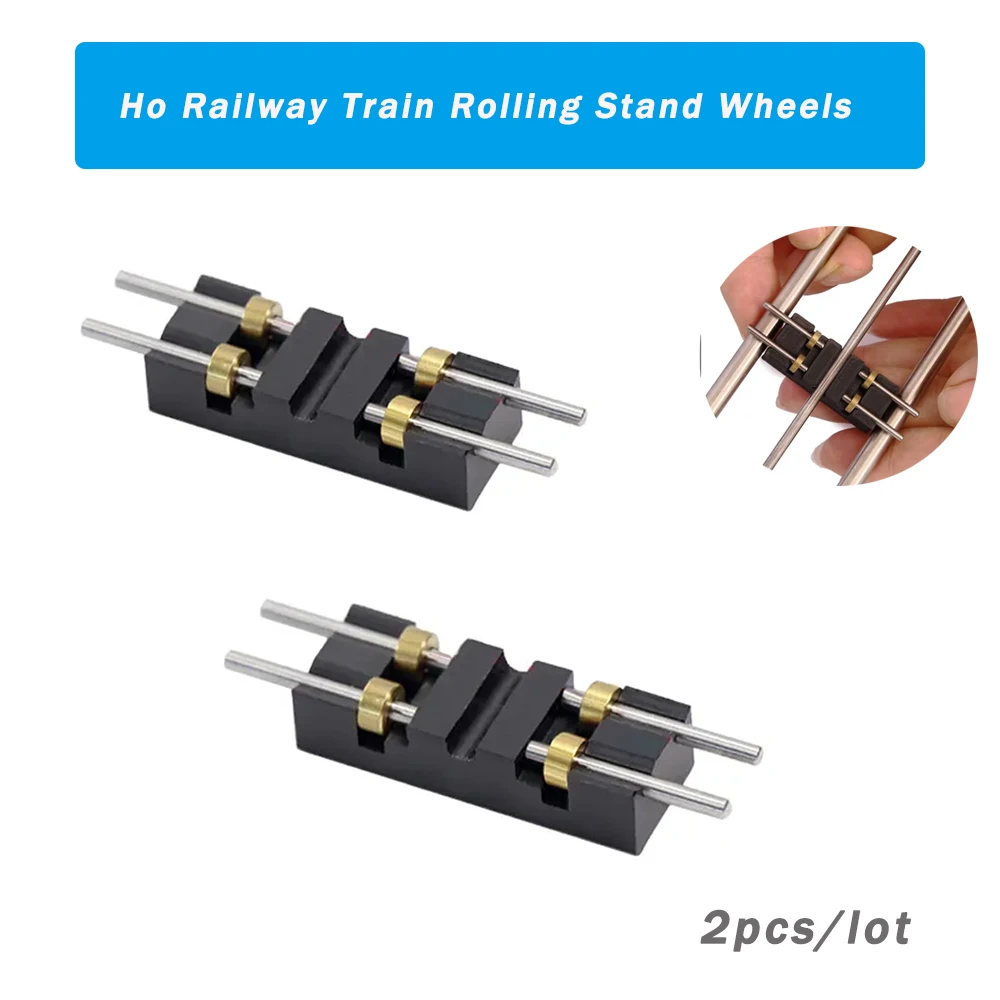 2pcs Ho Railway Train Treadmill Wheels Model 1:87 Rolling Road Wheels Diy Rolling Stand Wheels Locomotive Test Stand Wheels