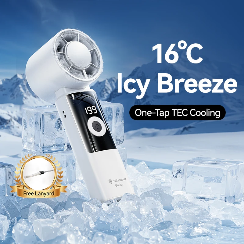 Yottamaster Handheld Fan High Speed Strong Wind Cooling USB Charging 3000mAh Adjustable Foldable Fan Portable For Outdoor Neck